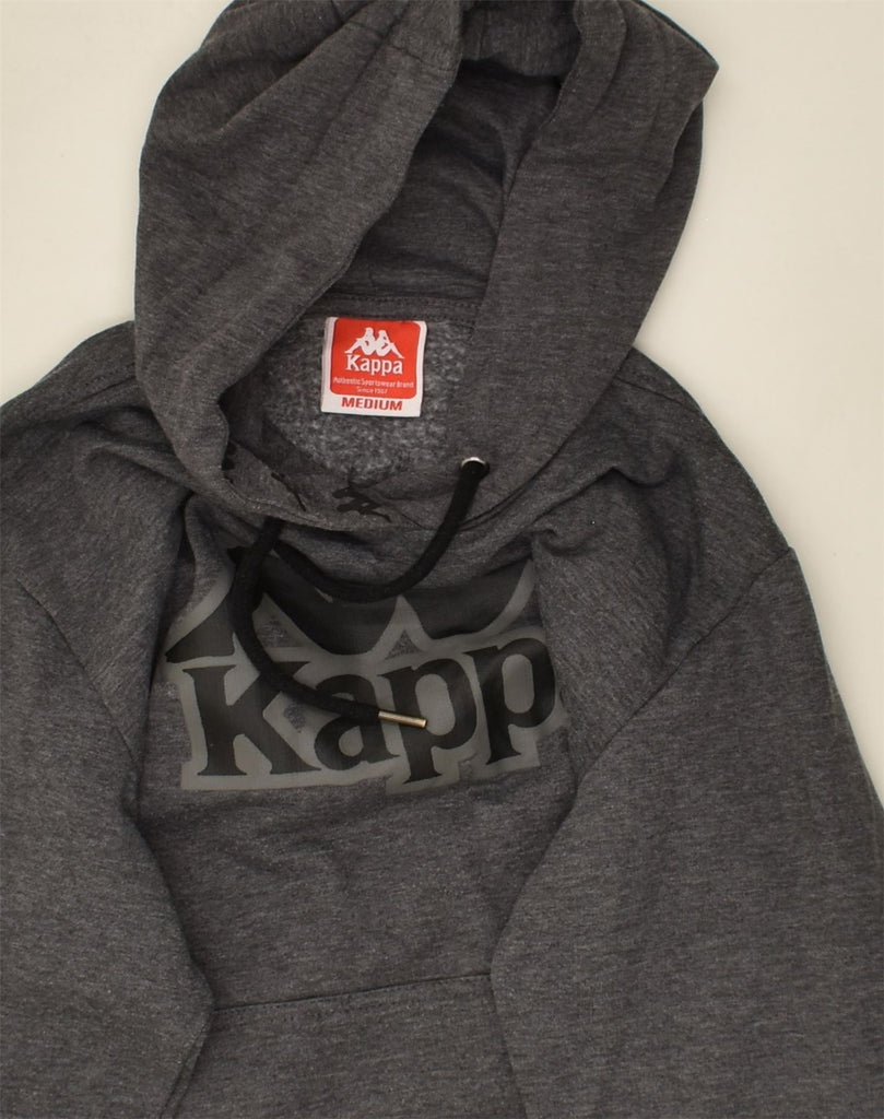 KAPPA Mens Graphic Hoodie Jumper Medium Grey Polyester | Vintage Kappa | Thrift | Second-Hand Kappa | Used Clothing | Messina Hembry 