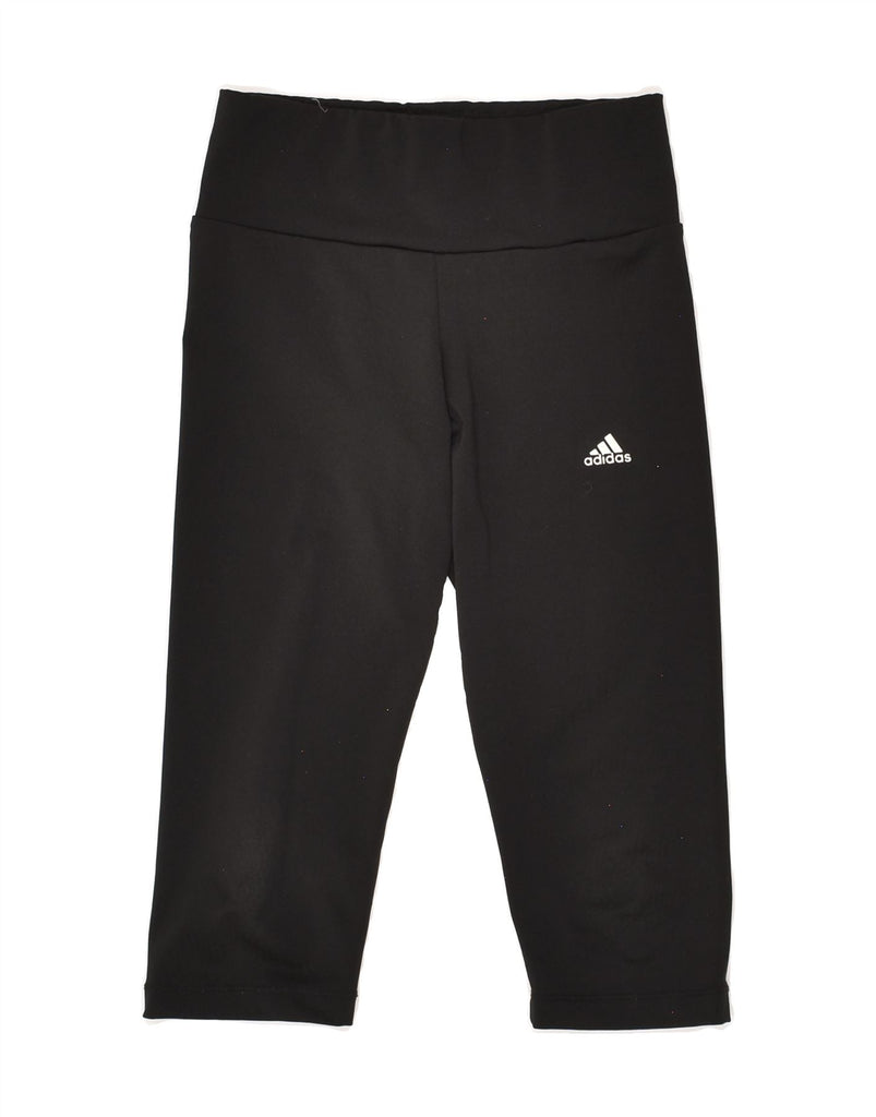 ADIDAS Girls Climalite Capri Leggings 9-10 Years Black Vintage Adidas and Second-Hand Adidas from Messina Hembry 