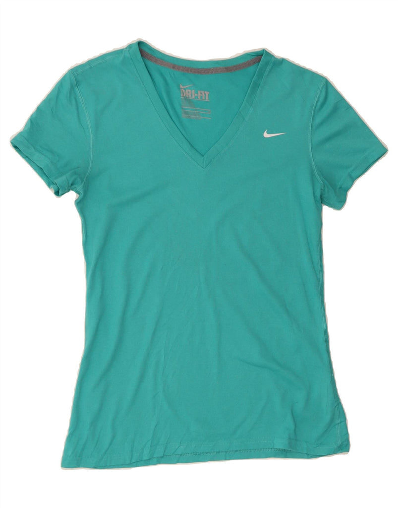 NIKE Womens Dri Fit T-Shirt Top UK 10 Small Turquoise Polyester Vintage Nike and Second-Hand Nike from Messina Hembry 