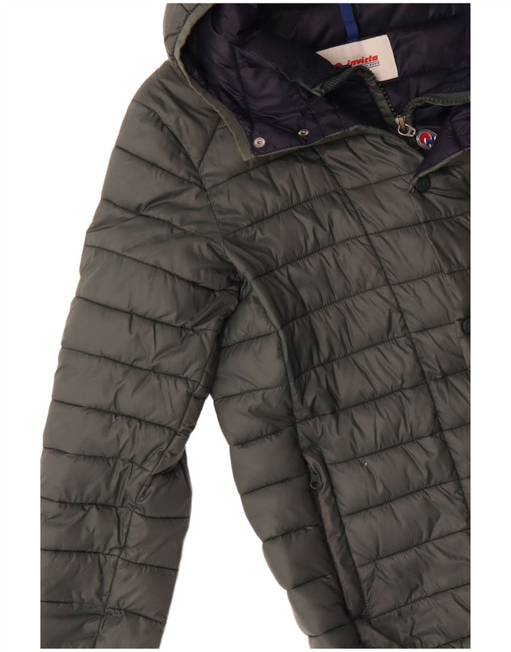 Invicta Mens Hooded Padded Jacket UK 36 Small Khaki Polyamide