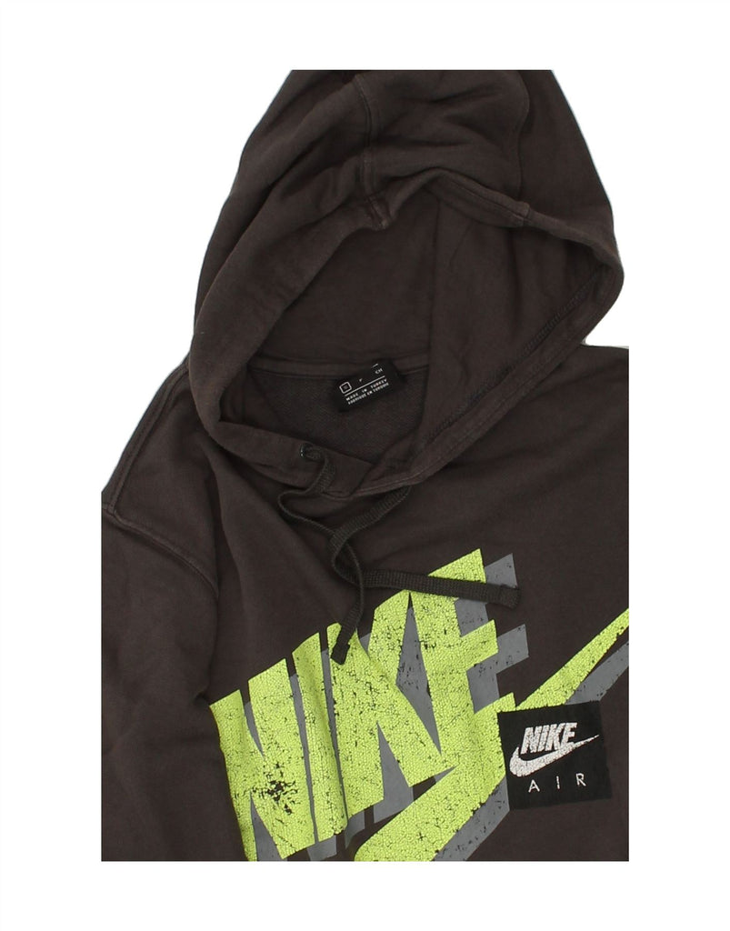 NIKE Mens Graphic Hoodie Jumper Small Brown Cotton | Vintage Nike | Thrift | Second-Hand Nike | Used Clothing | Messina Hembry 