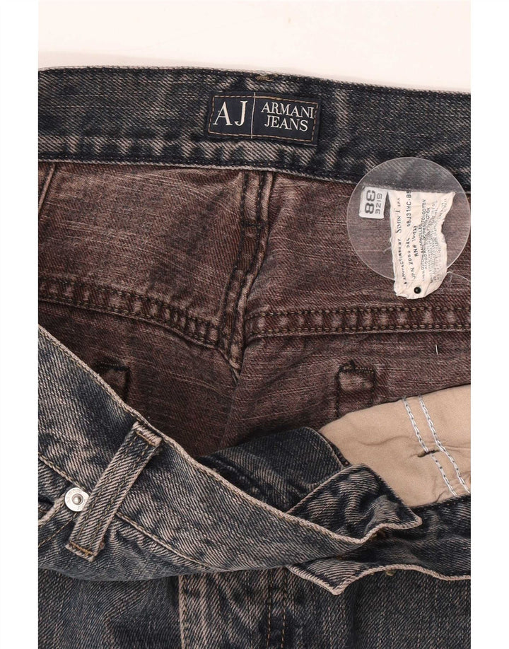 Armani Mens Straight Jeans W38 L33 Blue Cotton