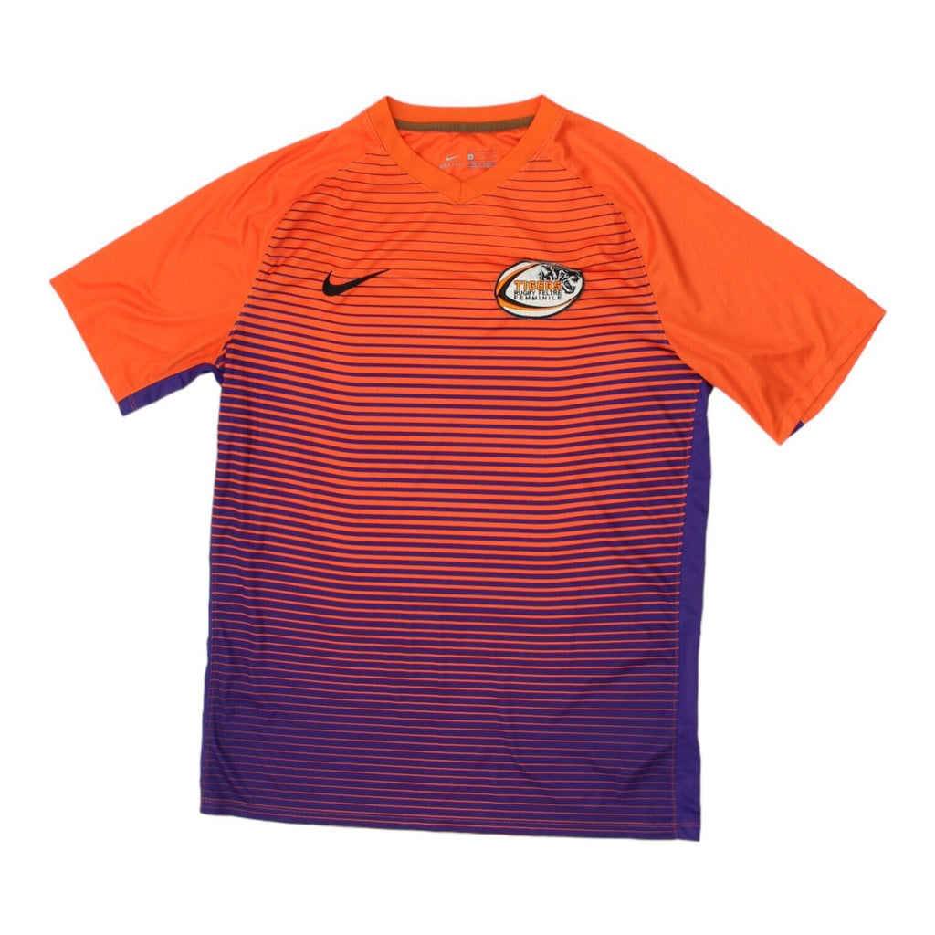 Tigers Rugby Feltre Nike Mens Orange Purple Shirt | Italian Sportswear VTG | Vintage Messina Hembry | Thrift | Second-Hand Messina Hembry | Used Clothing | Messina Hembry 