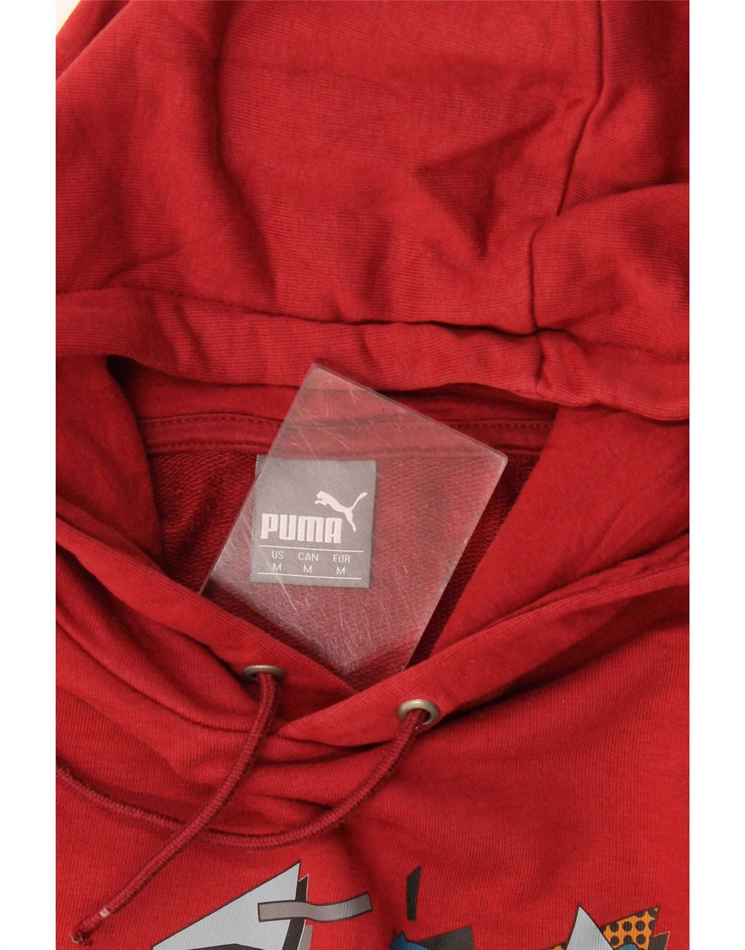 Puma Mens Graphic Hoodie Jumper Medium Burgundy