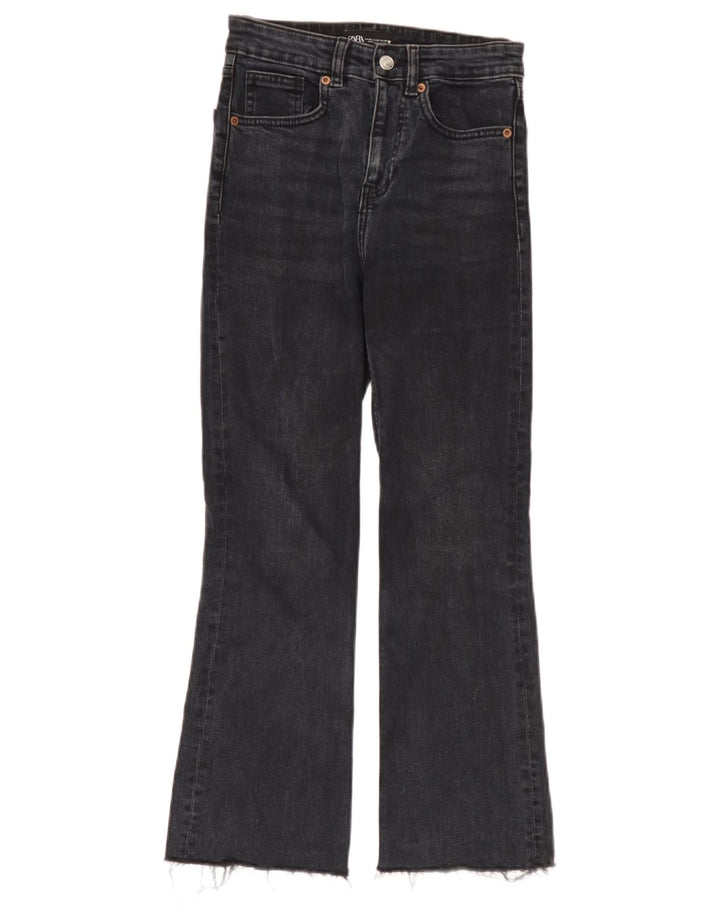 Zara Womens Flared Jeans EU 38 Small W28 L26 Black