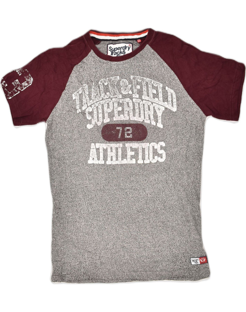 SUPERDRY Mens Graphic T-Shirt Top Small Grey Colourblock Cotton | Vintage Superdry | Thrift | Second-Hand Superdry | Used Clothing | Messina Hembry 