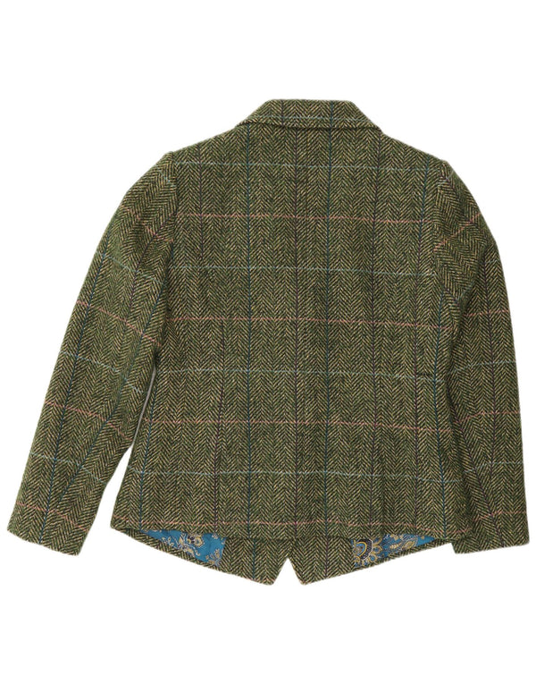 Joe Browns Womens 5 Button Blazer Jacket UK 14 Large Green Houndstooth
