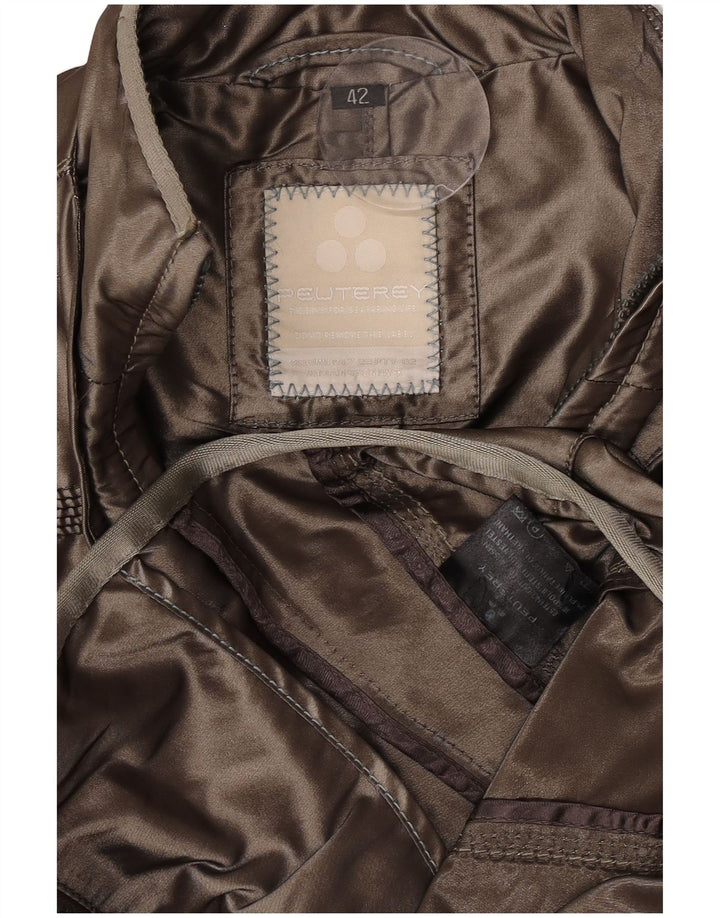 PEUTEREY Womens Utility Jacket IT 42 Medium Khaki Polyester