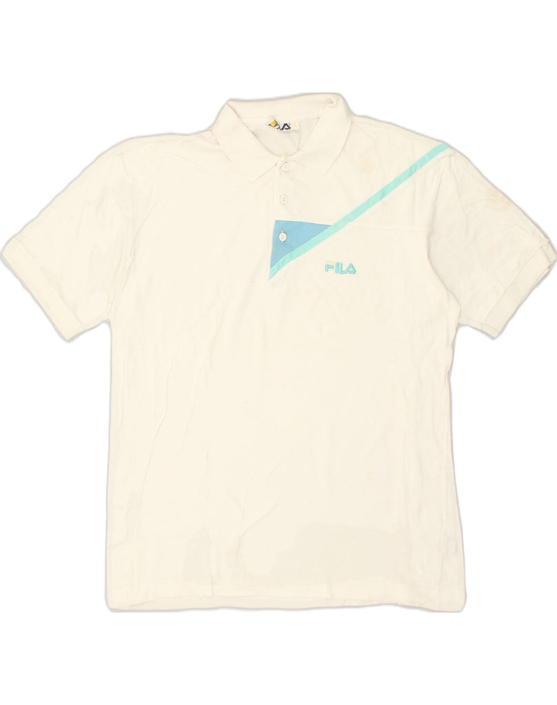 FILA Mens Polo Shirt Large White | Vintage Fila | Thrift | Second-Hand Fila | Used Clothing | Messina Hembry 