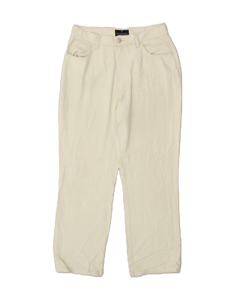 TRUSSARDI Womens Straight Casual Trousers W27 L26  Beige Viscose Vintage Trussardi and Second-Hand Trussardi from Messina Hembry 