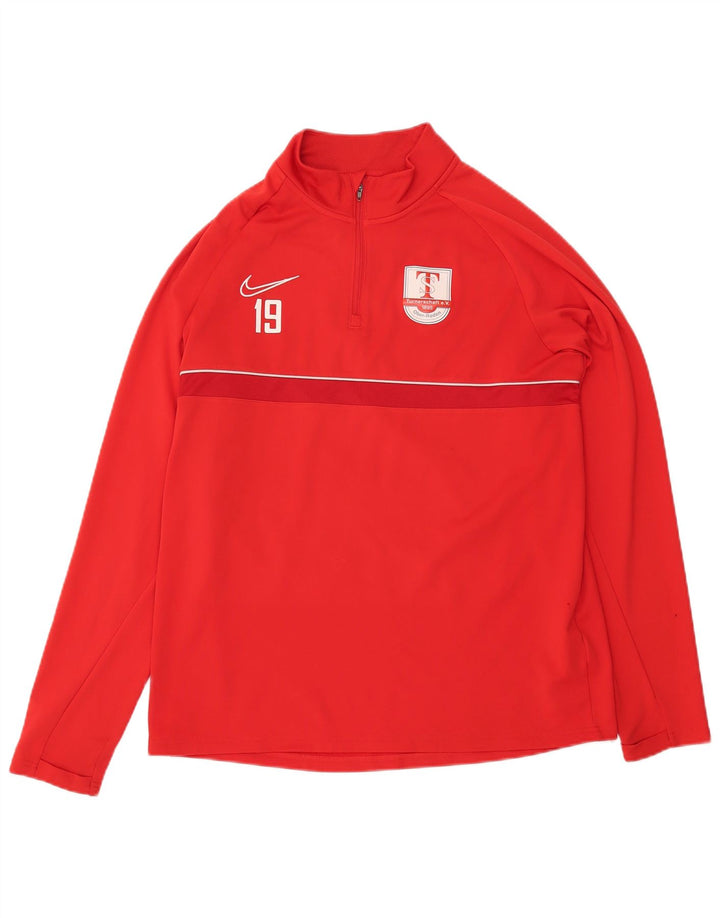 Nike Mens Dri Fit Graphic Zip Neck Pullover Tracksuit Top Large Red