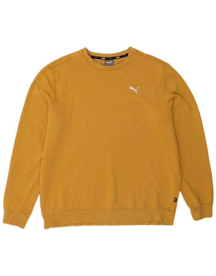 Puma Mens Regular Fit Sweatshirt Jumper XL Yellow Cotton