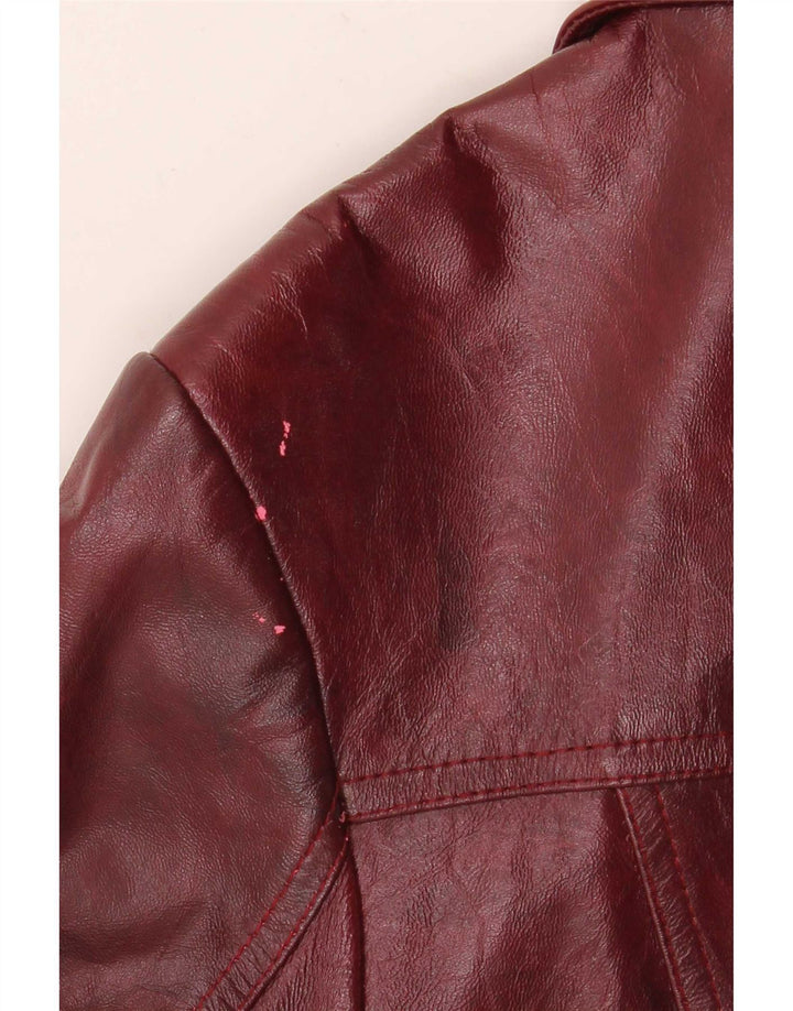 Vintage Womens Leather Jacket UK 26 5XL Burgundy
