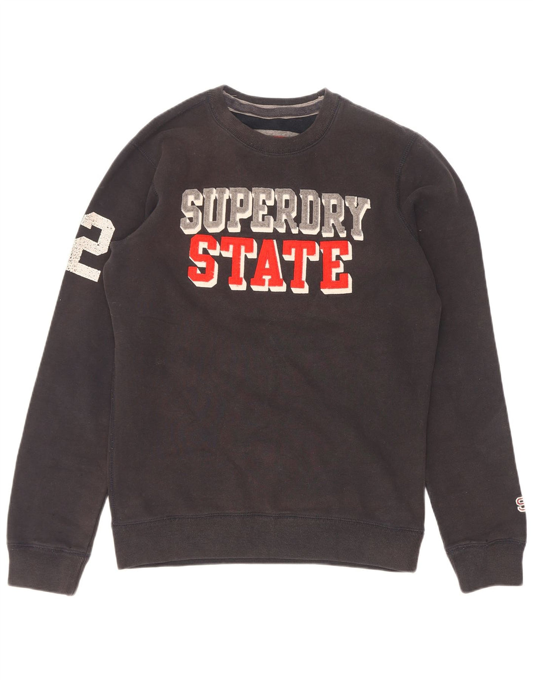 Superdry Mens Graphic Sweatshirt Jumper Small Black Cotton