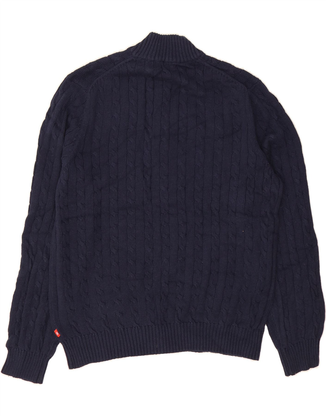 IZOD Mens Zip Neck Jumper Sweater Large Navy Blue Cotton Vintage Izod and Second-Hand Izod from Messina Hembry 