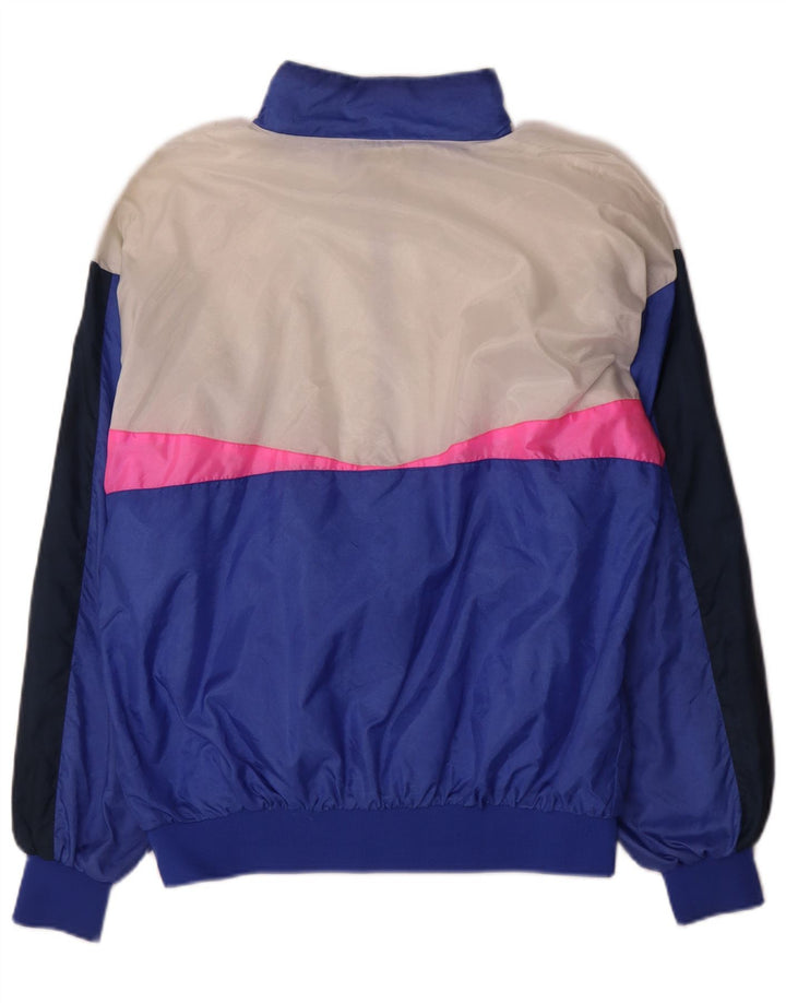 Frank Shorter Mens Tracksuit Top Jacket Large Blue Colourblock Nylon