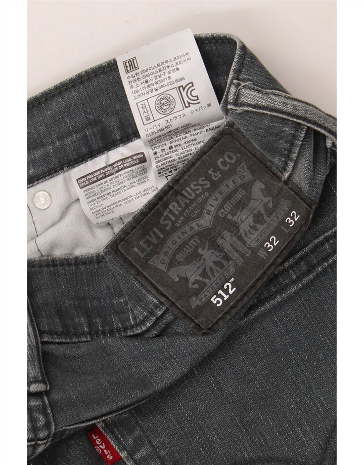 LEVI'S Mens 512 Slim Tapered Jeans W32 L32 Grey Cotton