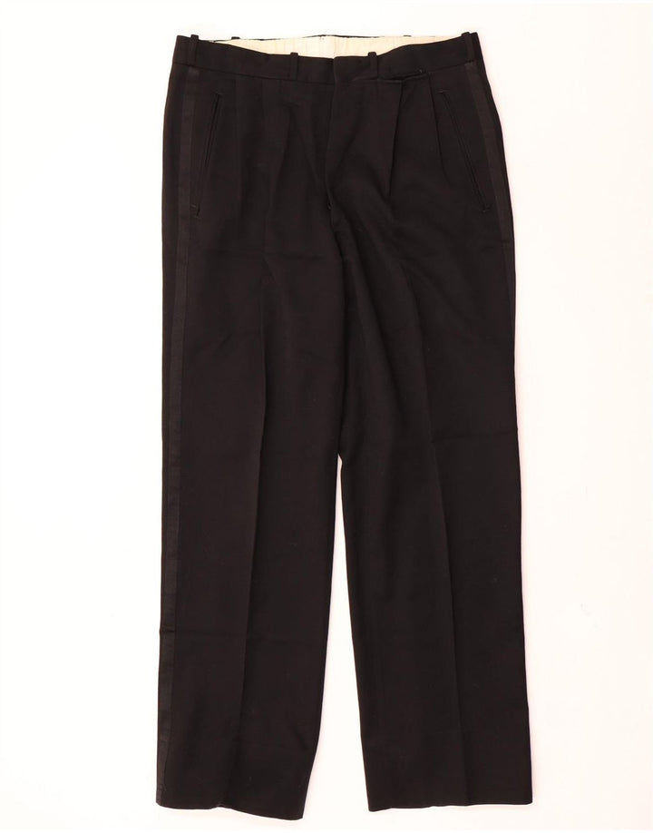 Vintage Mens 1 Button 2 Piece Suit IT 52 XL W32 L30 Black