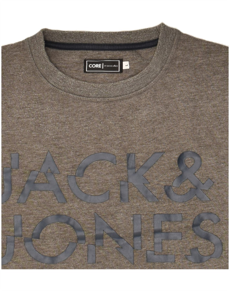 JACK & JONES Mens Graphic Sweatshirt Jumper Large Grey Polyester | Vintage Jack & Jones | Thrift | Second-Hand Jack & Jones | Used Clothing | Messina Hembry 