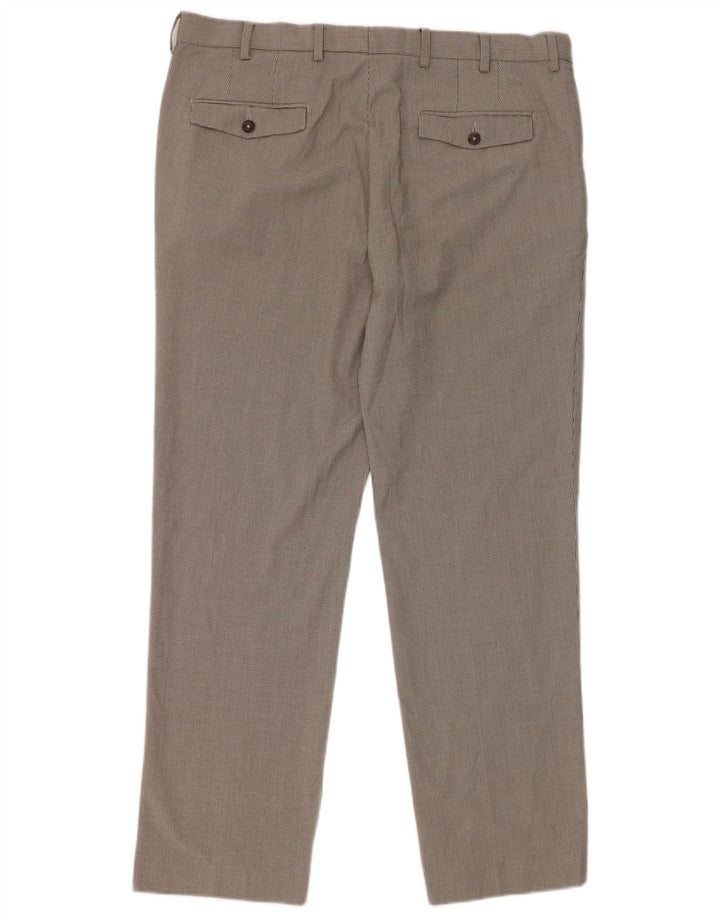 Marks & Spencer Mens Straight Suit Trousers W38 L31 Grey Houndstooth