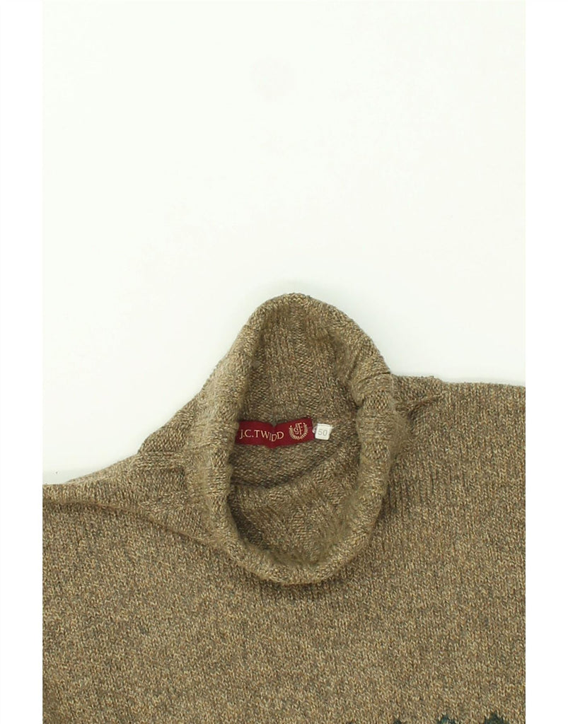 J. C. TWIDD Mens Roll Neck Jumper Sweater IT 50 Medium Beige Vintage J. C. Twidd and Second-Hand J. C. Twidd from Messina Hembry 