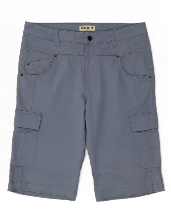 883 Police Mens Graphic Cargo Shorts W34 Large Blue Cotton