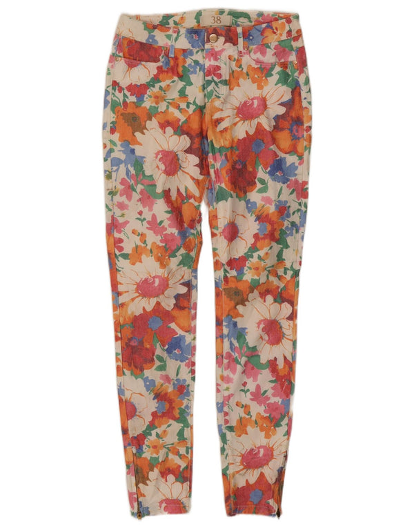 Zara Womens Skinny Jeans EU 38 Small W28 L28 Multicoloured Floral Cotton