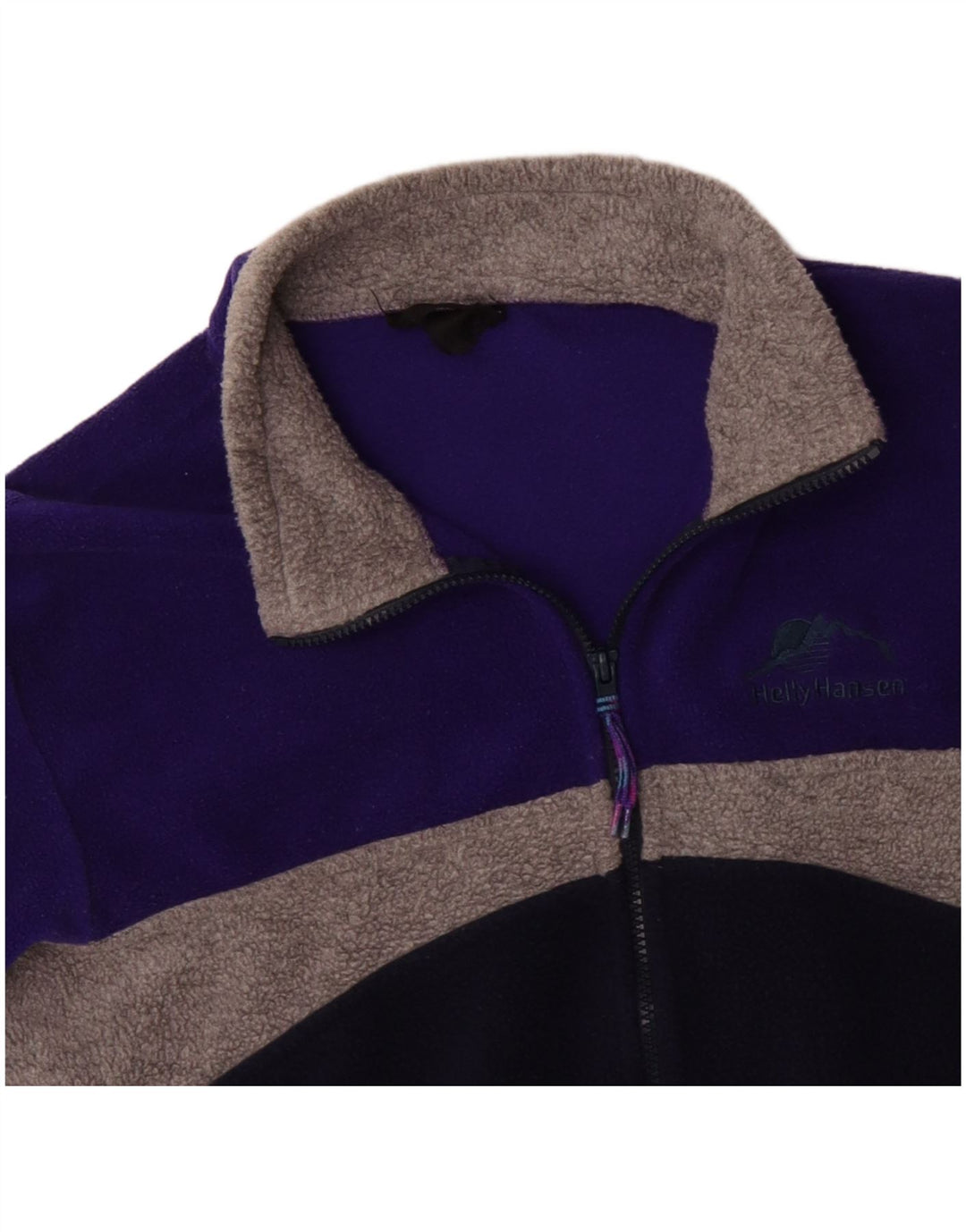 HELLY HANSEN Mens Fleece Jacket UK 38 Medium Navy Blue Colourblock