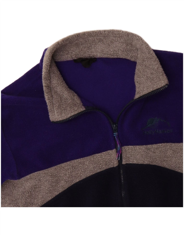 HELLY HANSEN Mens Fleece Jacket UK 38 Medium Navy Blue Colourblock