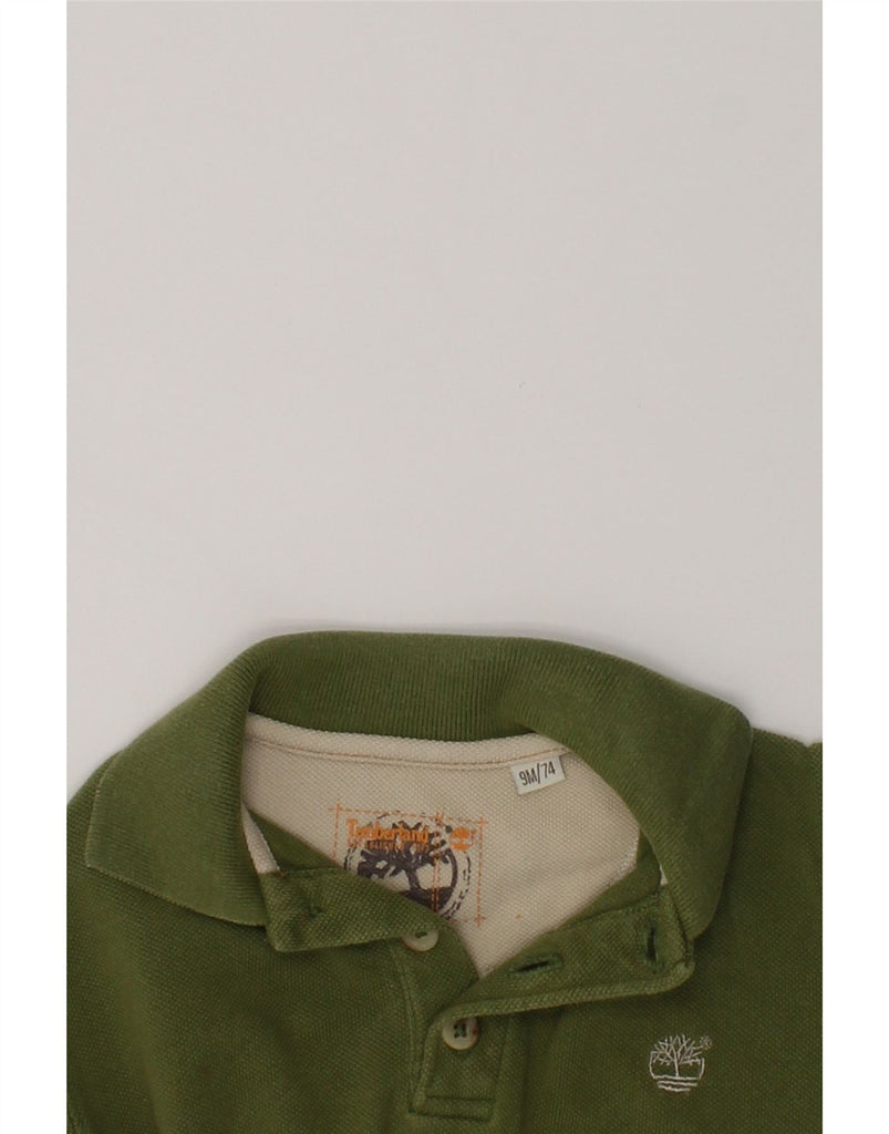 TIMBERLAND Baby Boys Long Sleeve Polo Shirt 6-9 Months Green Cotton | Vintage Timberland | Thrift | Second-Hand Timberland | Used Clothing | Messina Hembry 