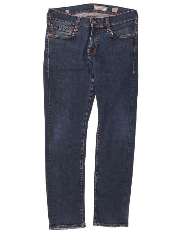 Mustang Mens Oregon Bootcut Slim Fit Tapered Jeans W33 L32 Navy Blue