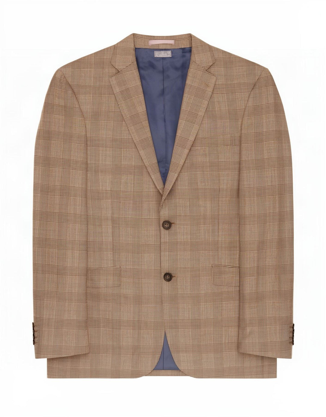 Marks & Spencer Mens 2 Button Blazer Jacket UK 40 Medium Beige Check