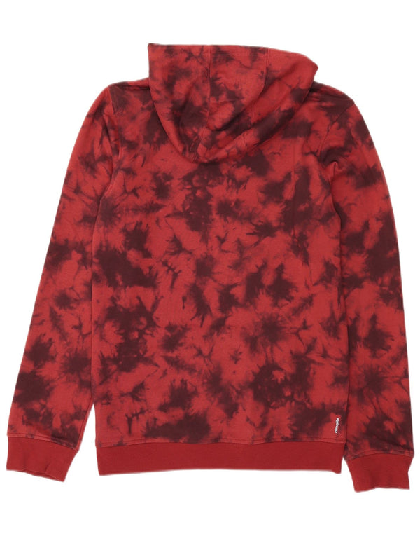 Adidas Mens Climalite Hoodie Jumper XS Red Tie Dye Cotton