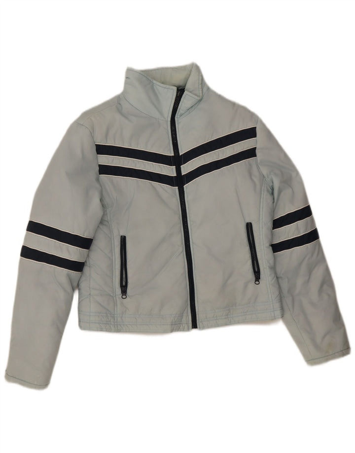 CLOCK HOUSE Womens Padded Jacket UK 16 Large Blue Colourblock Polyester