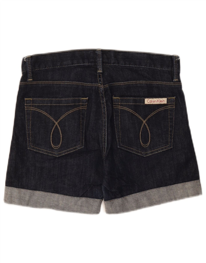 Calvin Klein Womens Wide Leg Denim Shorts W28 Medium Navy Blue