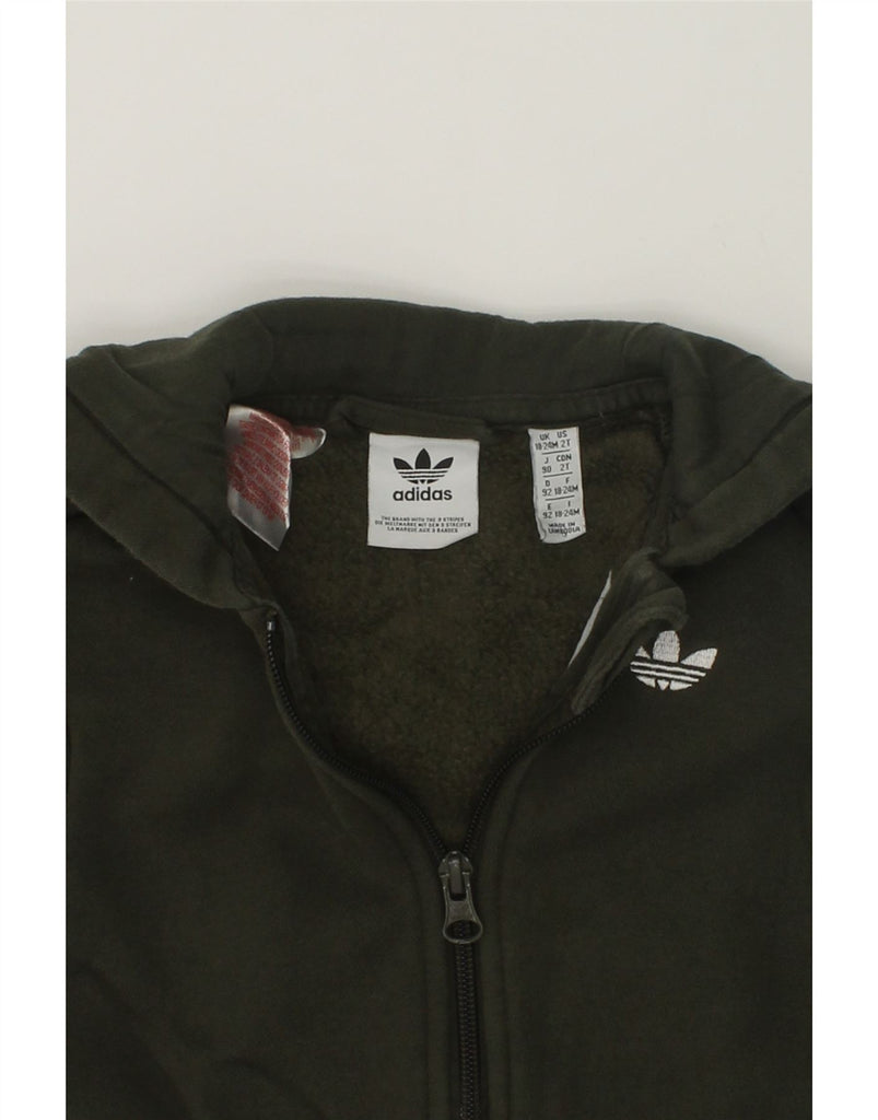 ADIDAS Baby Boys Sleeveless Zip Hoodie Sweater 18-24 Months Green Cotton | Vintage Adidas | Thrift | Second-Hand Adidas | Used Clothing | Messina Hembry 