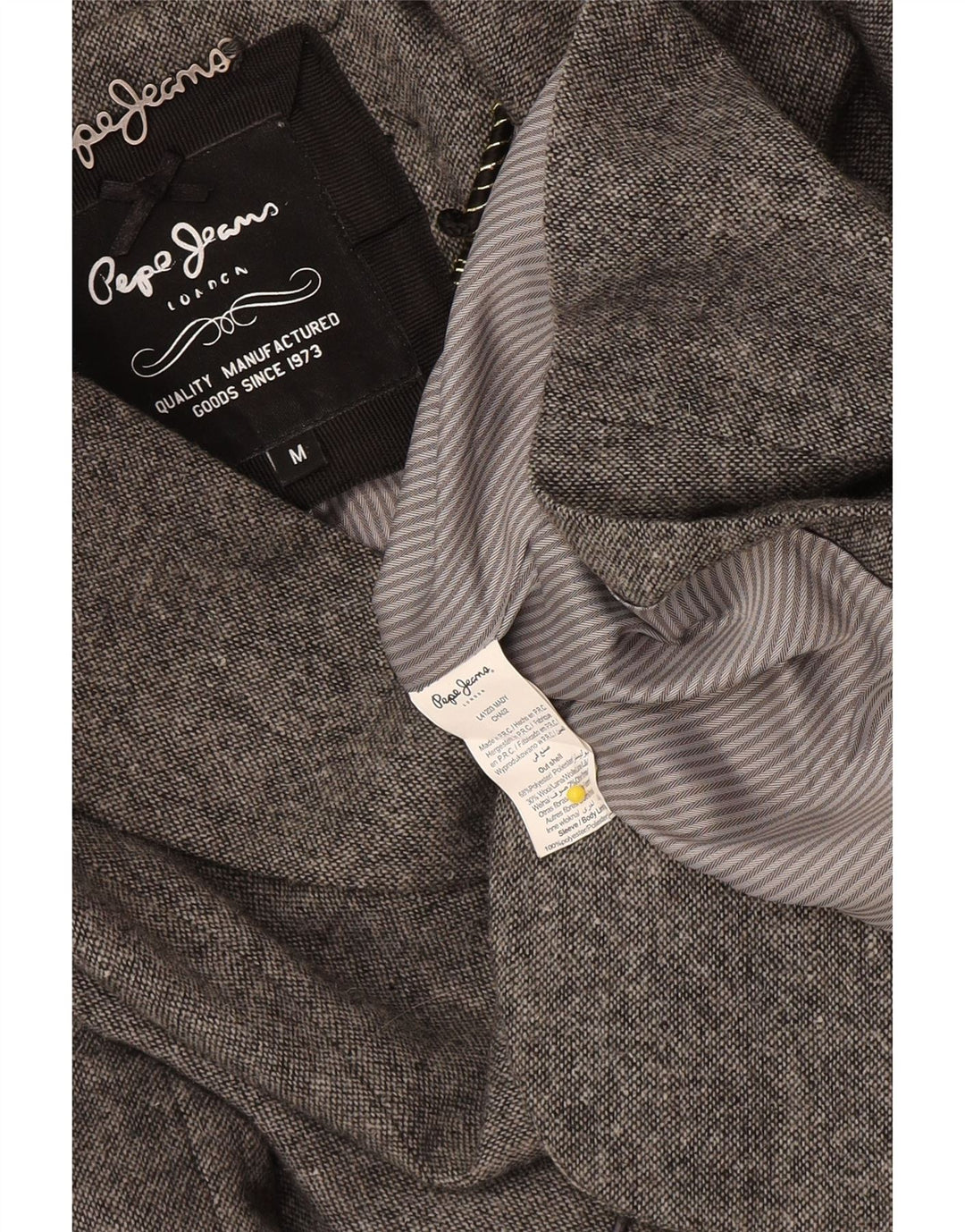 PEPE Jeans Womens Military Crop Blazer Jacket UK 12 Medium Grey Classic