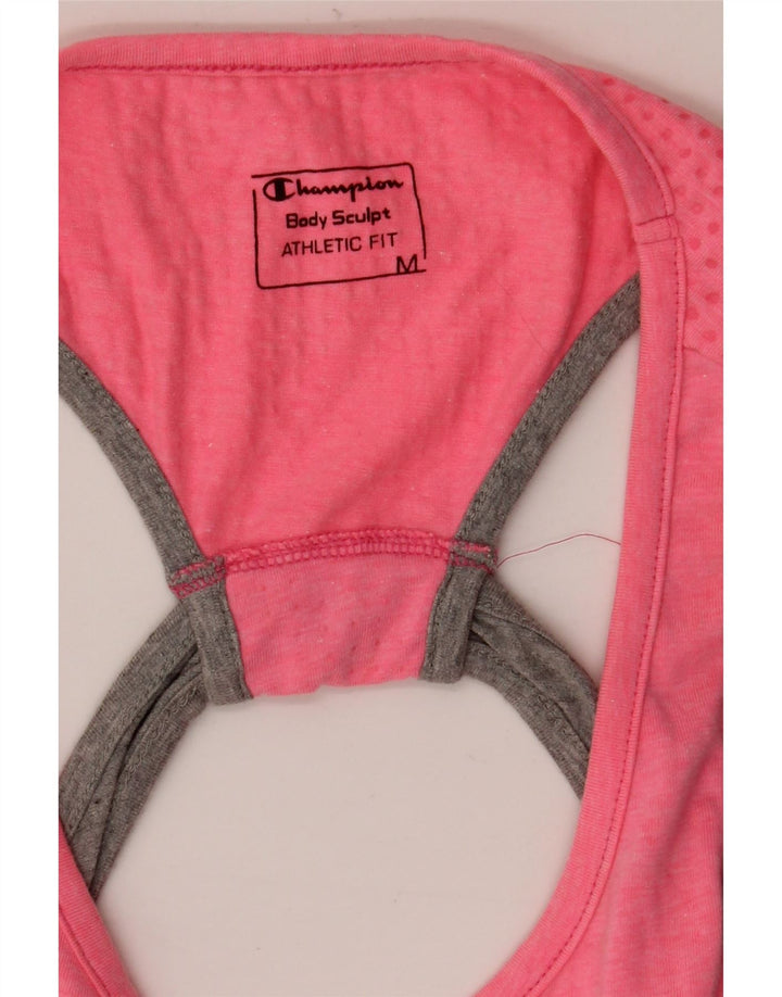 Champion Womens Crop Vest Top UK 12 Medium Pink Spotted
