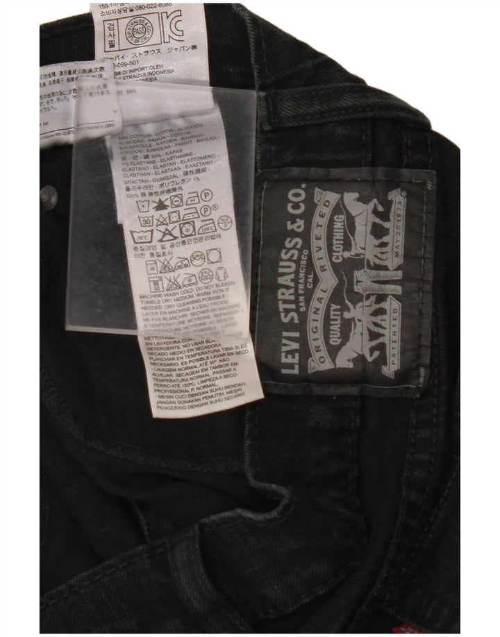 LEVI'S Mens Straight Jeans W36 L29 Black Cotton