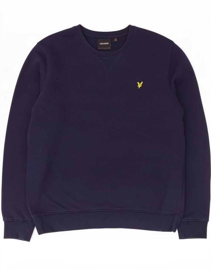 Lyle & Scott Mens Sweatshirt Jumper Large Navy Blue Cotton