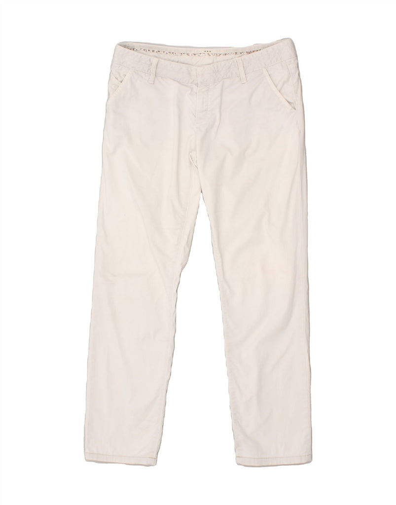 MASSIMO DUTTI Womens Chino Trousers W32 L29 Off White Cotton | Vintage Massimo Dutti | Thrift | Second-Hand Massimo Dutti | Used Clothing | Messina Hembry 