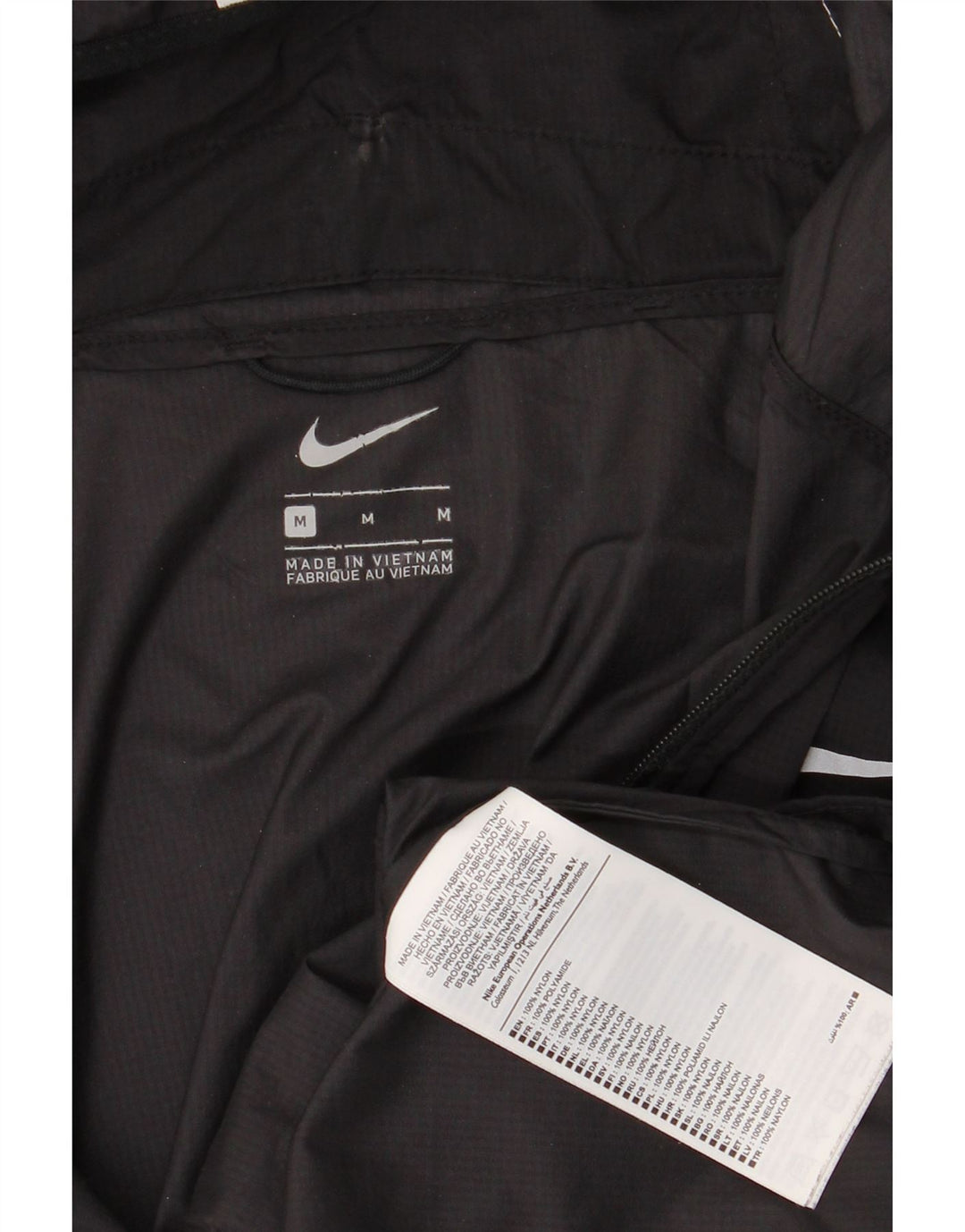 Nike Womens Hooded Tracksuit Top Jacket UK 14 Medium Black Nylon