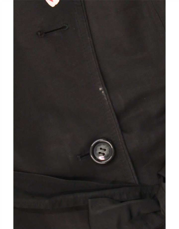 Marks & Spencer Womens Trench Coat UK 10 Small Black Polyester