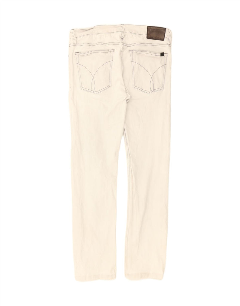 CALVIN KLEIN Mens Slim Jeans W32 L30 Off White Vintage Calvin Klein and Second-Hand Calvin Klein from Messina Hembry 