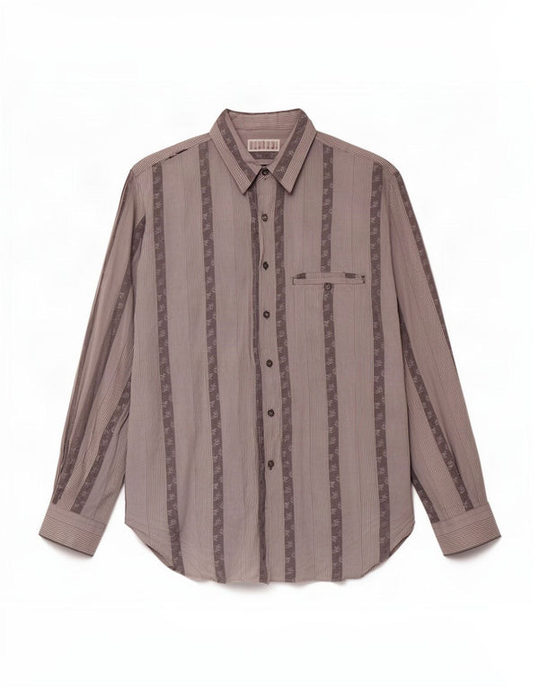 Casucci Mens Shirt Large Grey Striped