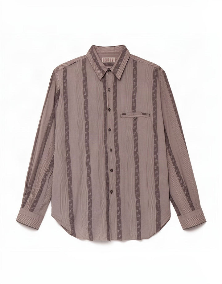 Casucci Mens Shirt Large Grey Striped