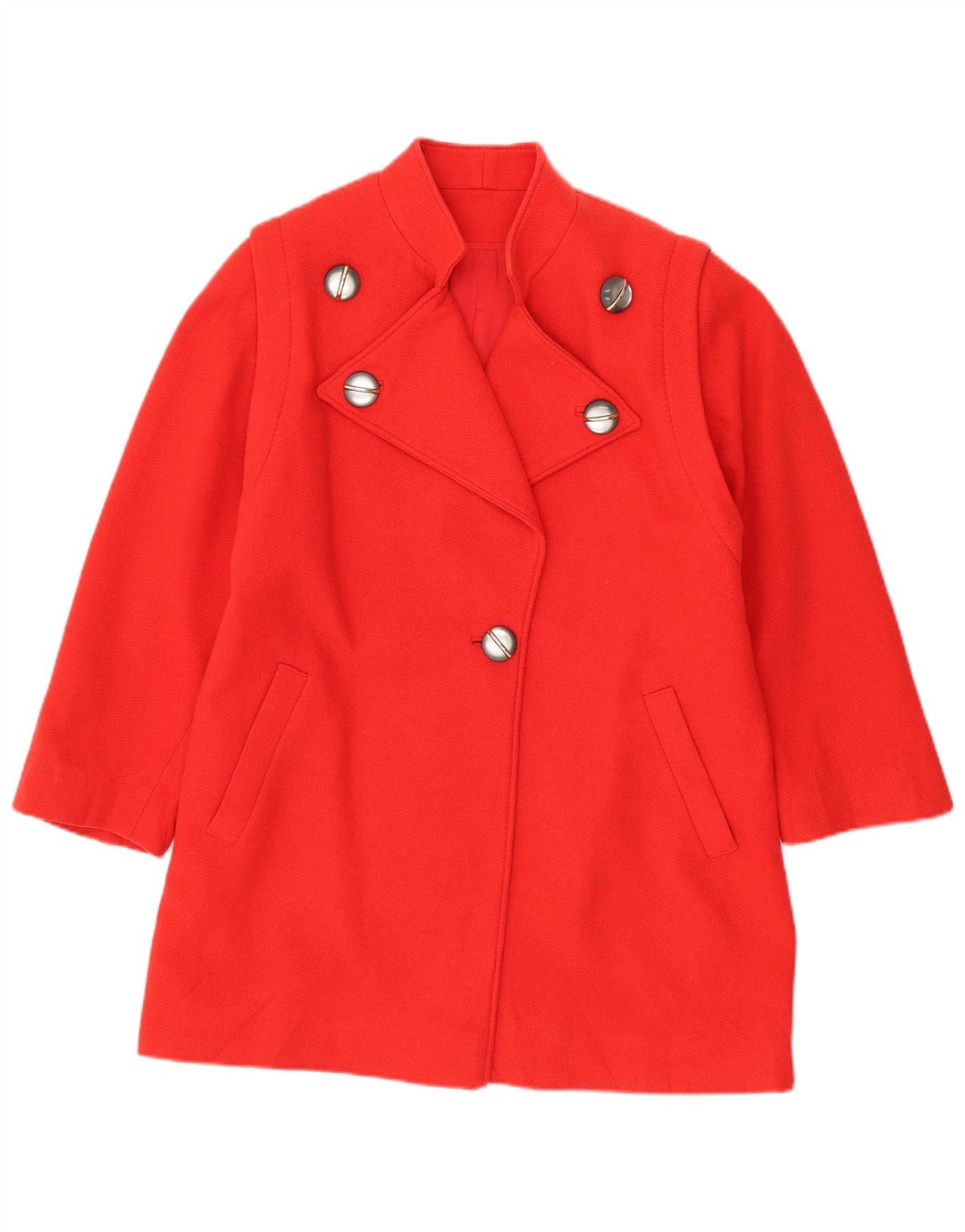 Vintage Womens Overcoat UK 14 Large Red Wool