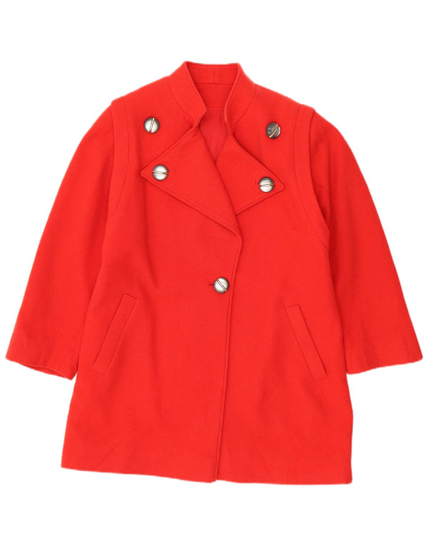 Vintage Womens Overcoat UK 14 Large Red Wool