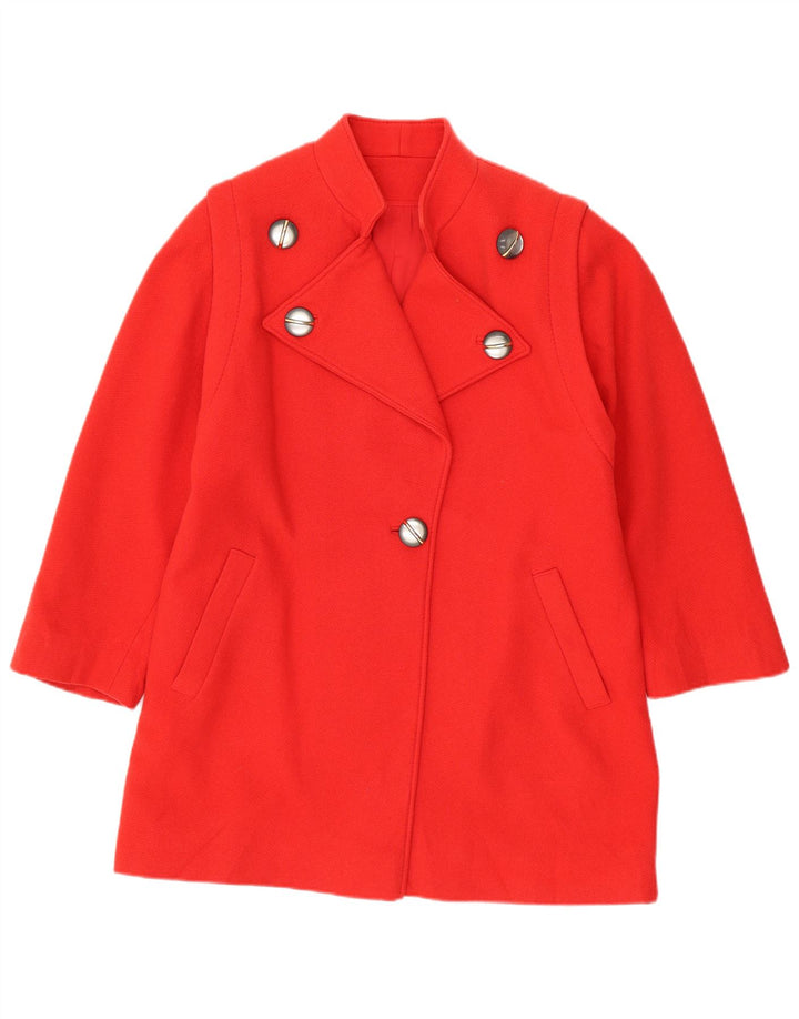 Vintage Womens Overcoat UK 14 Large Red Wool