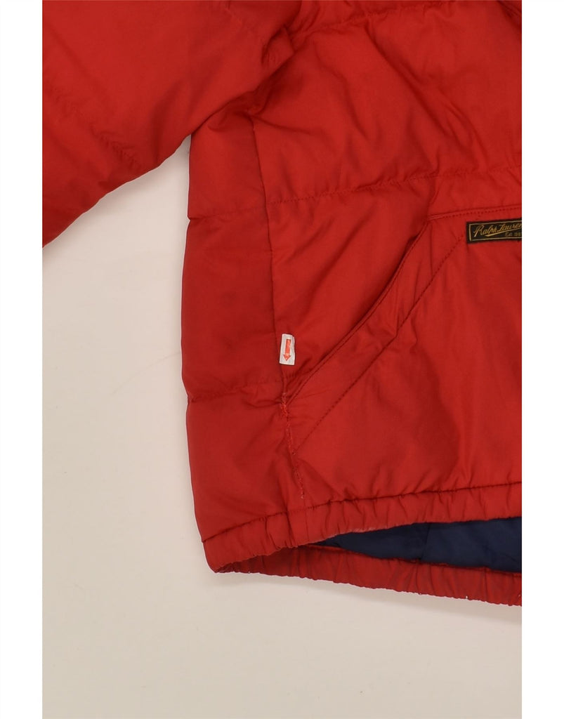 POLO RALPH LAUREN Boys Hooded Padded Jacket 7-8 Years Small Red | Vintage Polo Ralph Lauren | Thrift | Second-Hand Polo Ralph Lauren | Used Clothing | Messina Hembry 